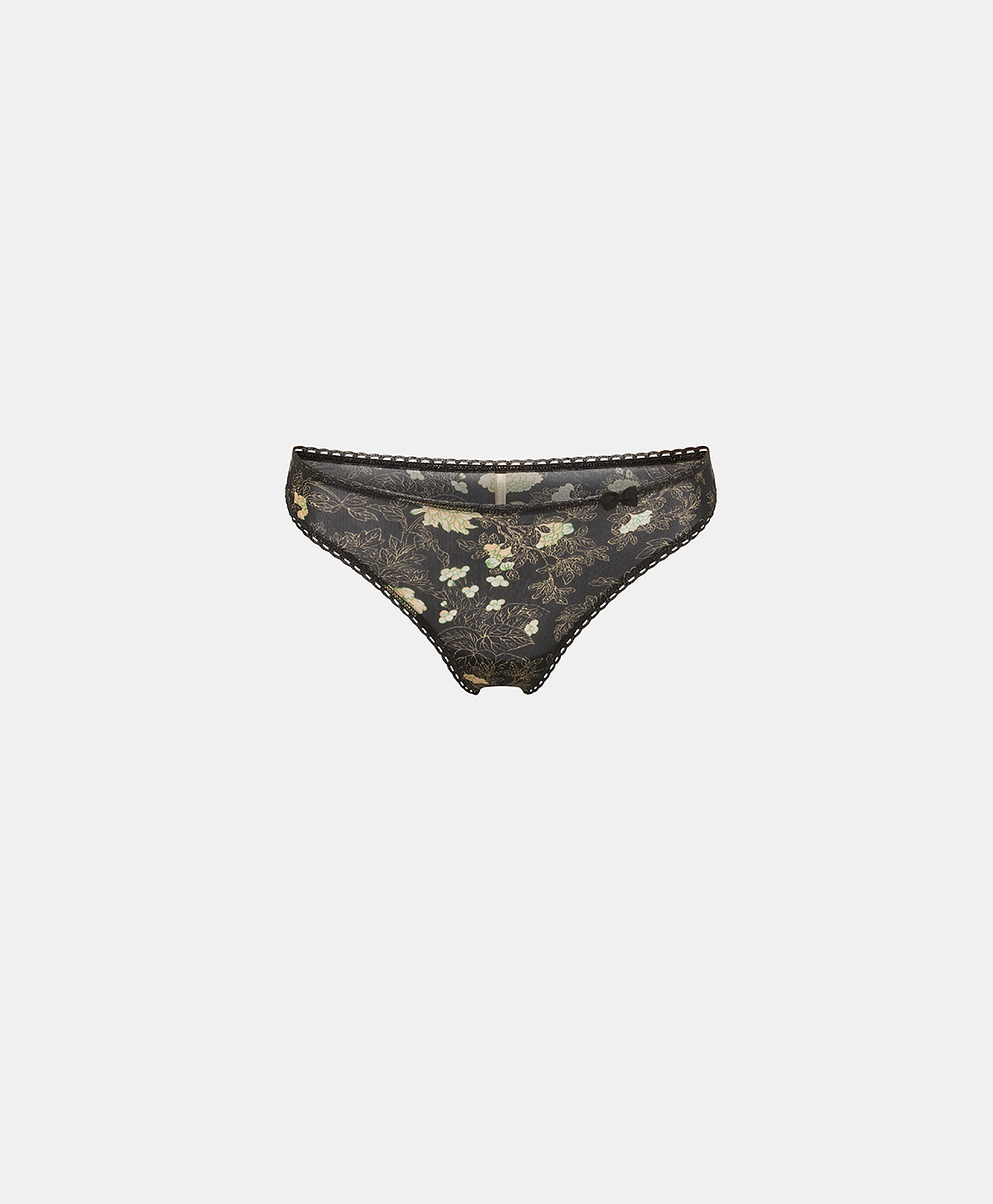 ARCA KNICKERS IN PRINTED NYLON - BLACK/POWDER PINK - Momonì