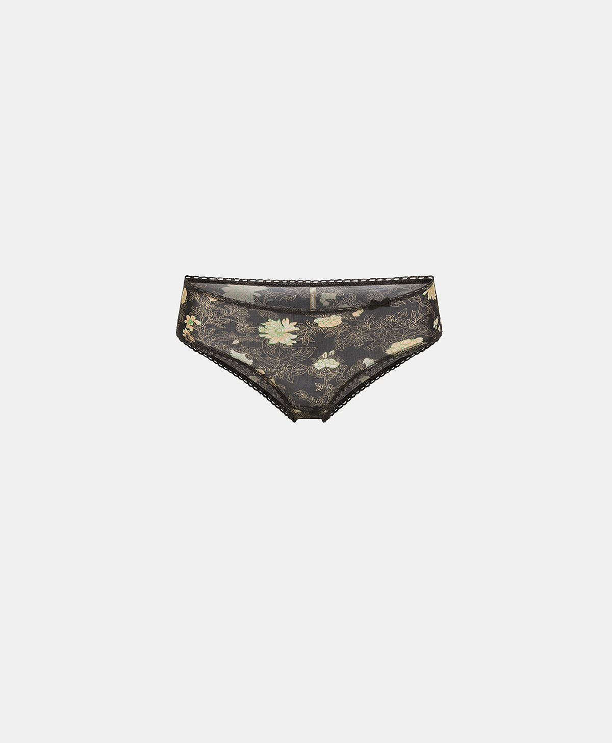 AMACA KNICKERS IN PRINTED NYLON - BLACK/POWDER PINK - Momonì