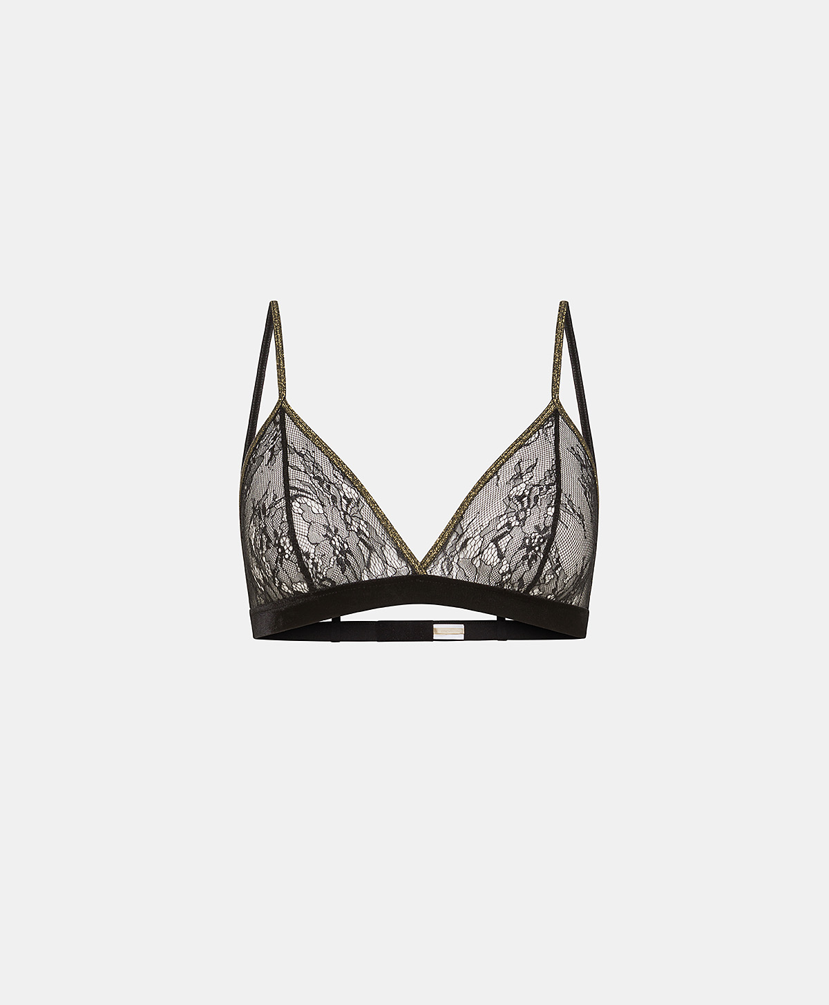 SOUTIEN-GORGE AZAMI EN DENTELLE AVEC VOLANT  - NOIR - Momonì