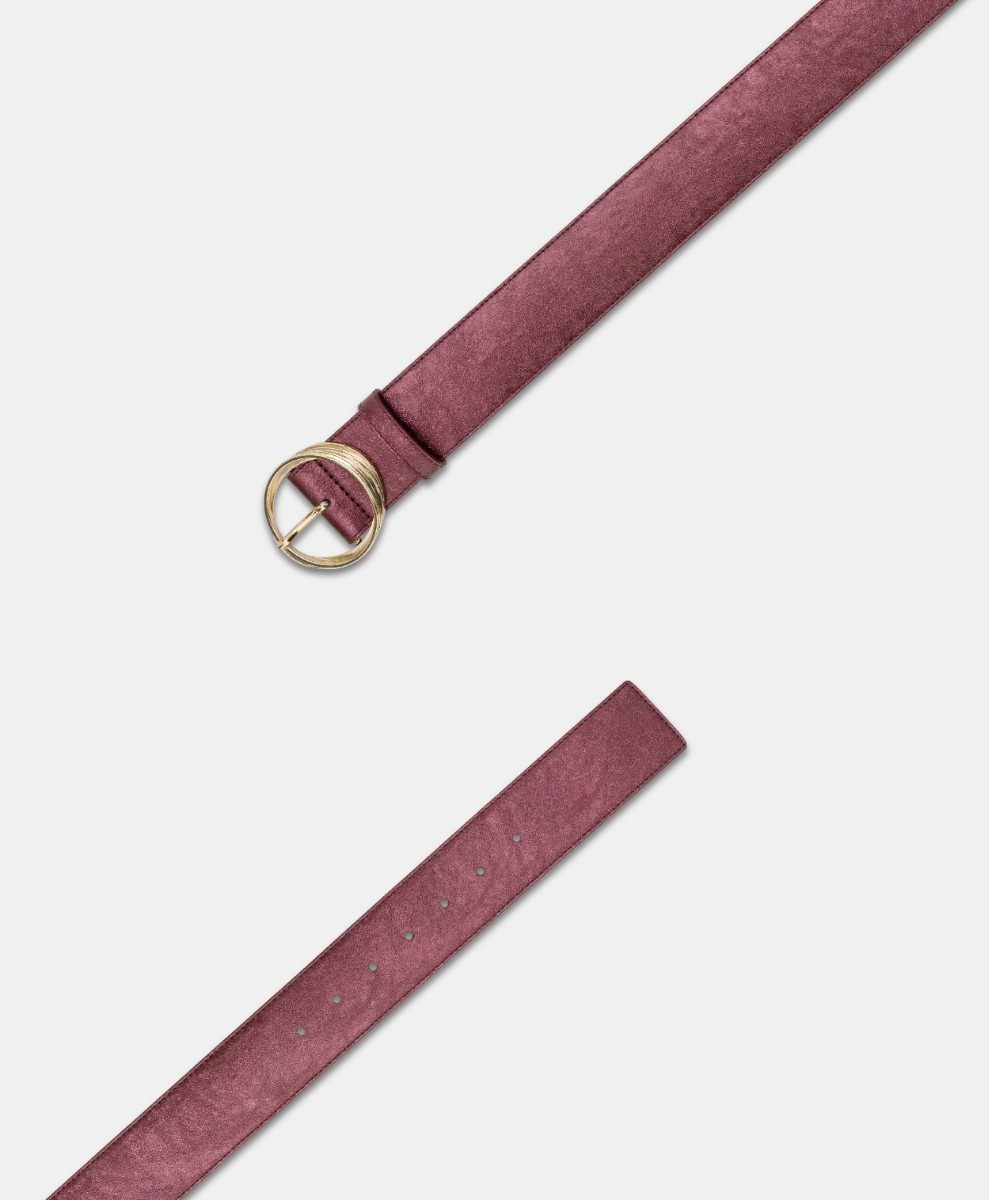 DANSHI BELT IN LAMINATED ECO-LEATHER - GRAPE MUST - Momonì