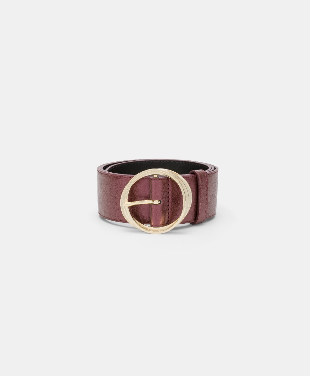 DANSHI BELT IN LAMINATED ECO-LEATHER - GRAPE MUST - Momonì