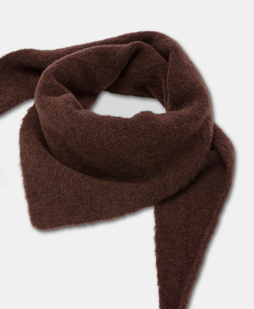 BALTICO BIS SCARF IN SOLID COLOUR FLEECE-EFFECT WOOL - BRICK - Momonì