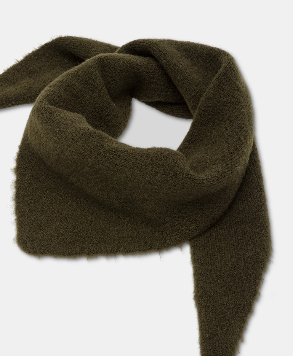 BALTICO BIS SCARF IN SOLID COLOUR FLEECE-EFFECT WOOL - GREEN - Momonì