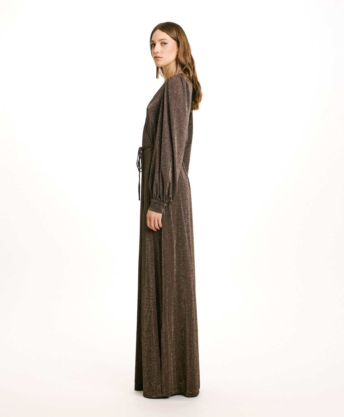 ALATERNO DRESS IN JERSEY LUREX - COPPER - Momonì