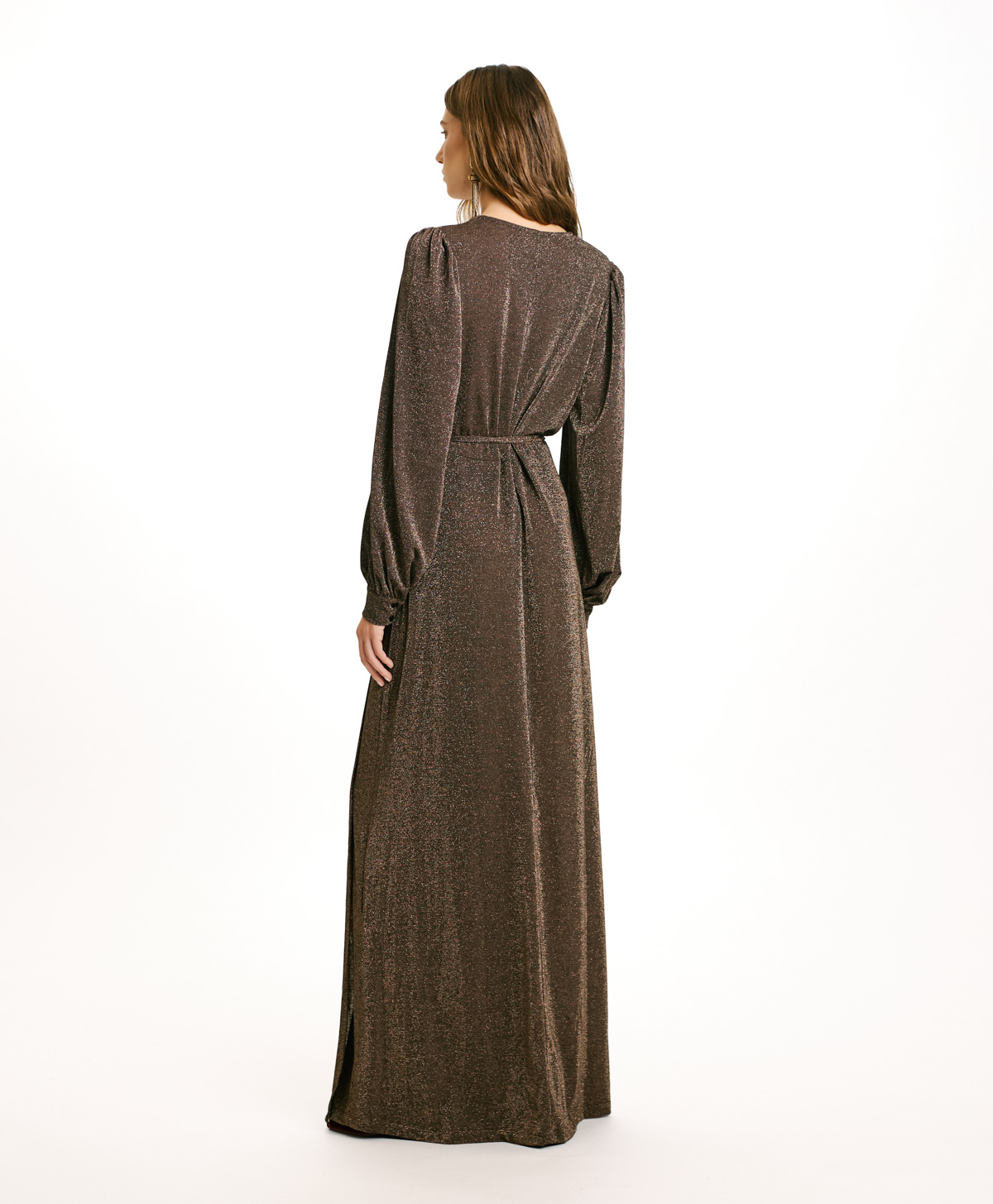 ROBE ALATERNO EN JERSEY LUREX - CUIVRE - Momonì