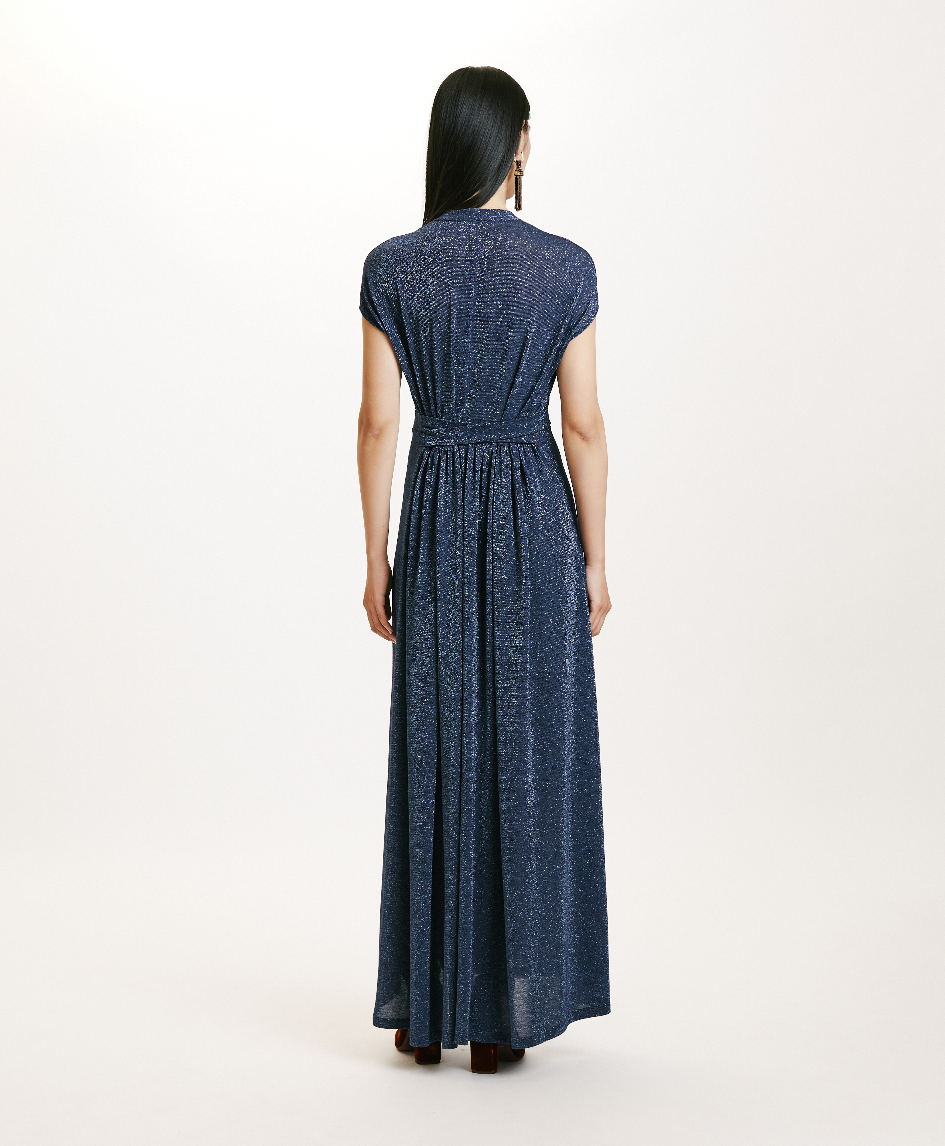 ROBE COTONARIA EN JERSEY LUREX - DENIM - Momonì