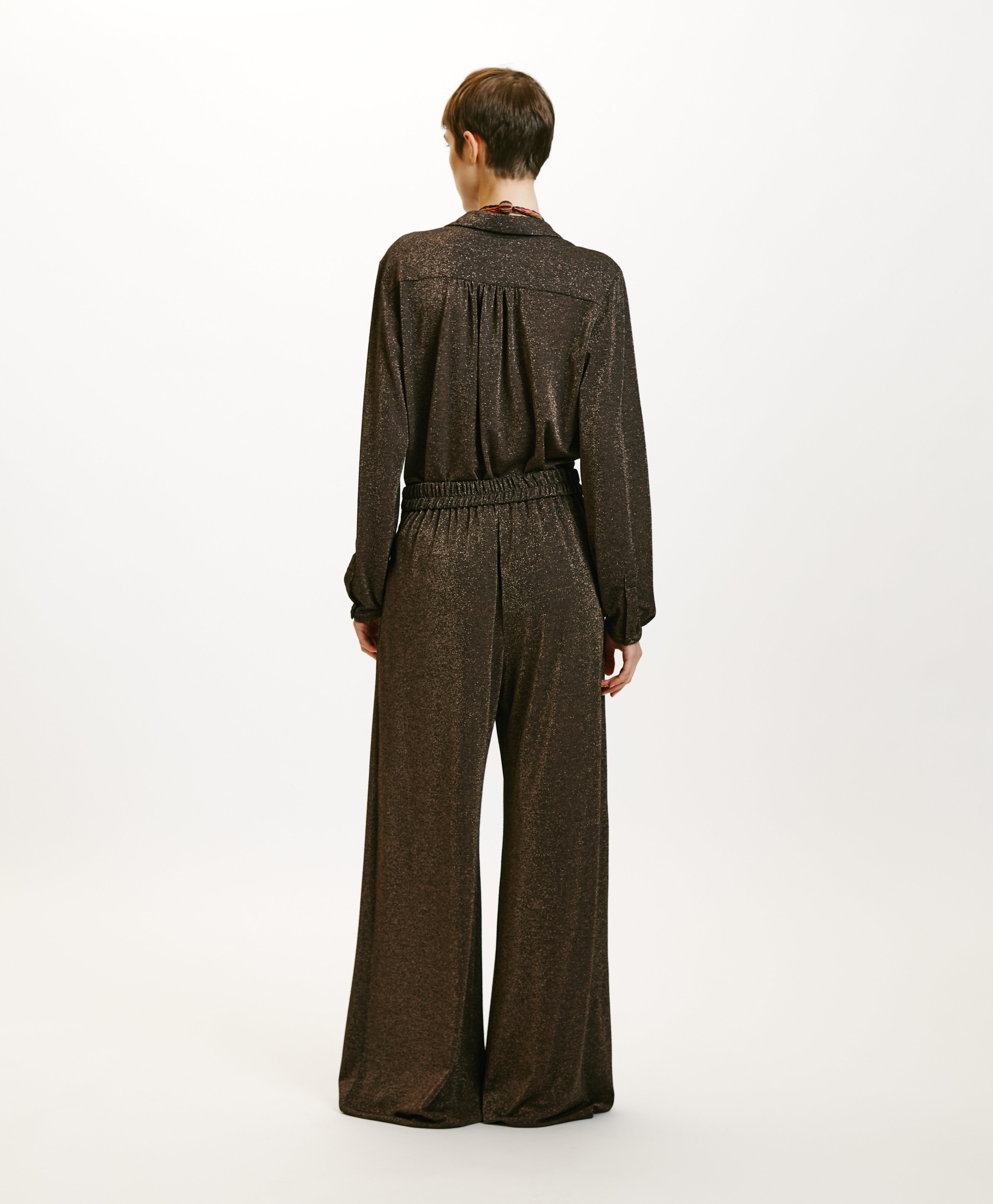 ASPEN PANT IN LUREX JERSEY - COPPER - Momonì