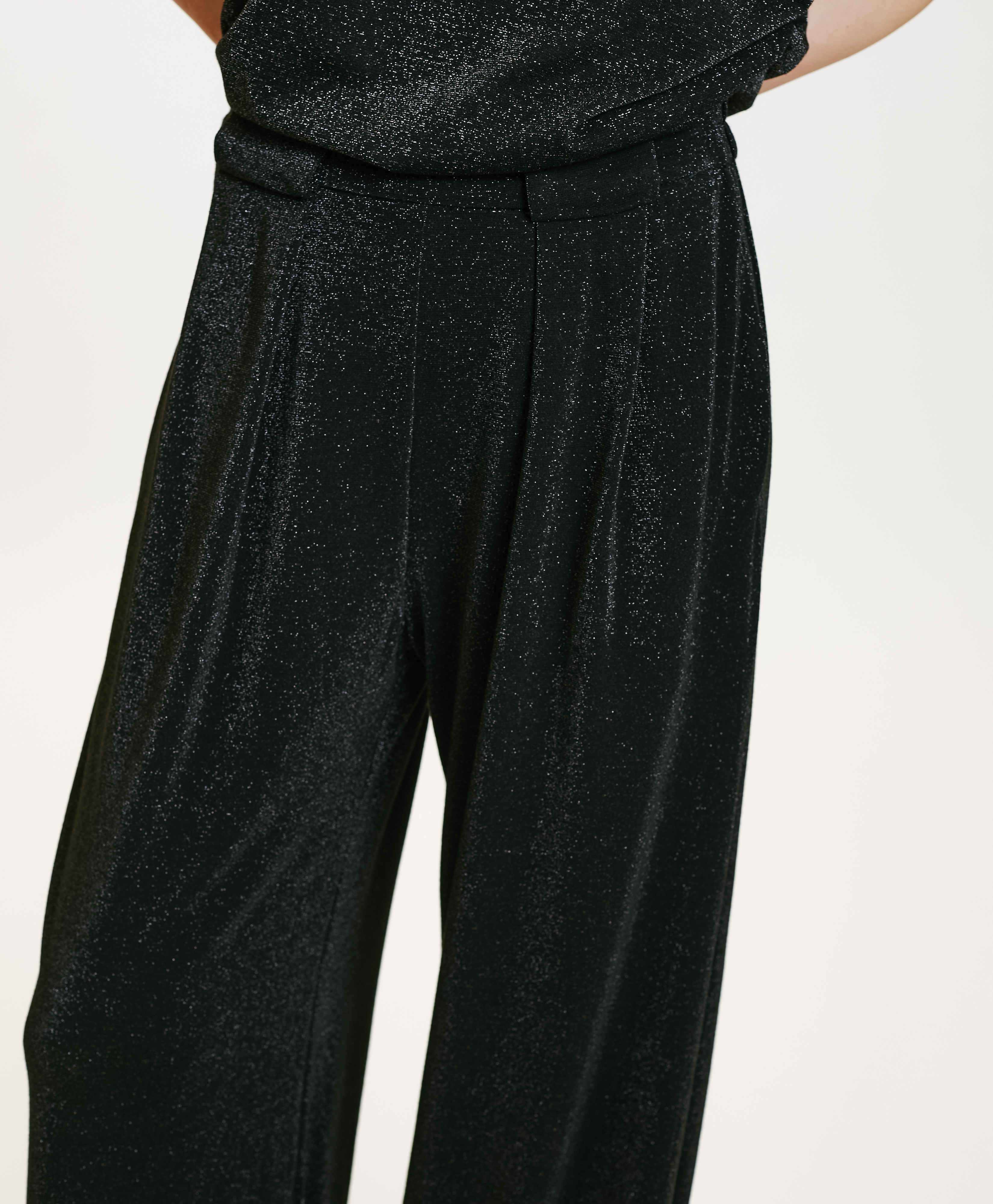 ASPEN PANT IN LUREX JERSEY - CHARCOAL GRAY - Momonì