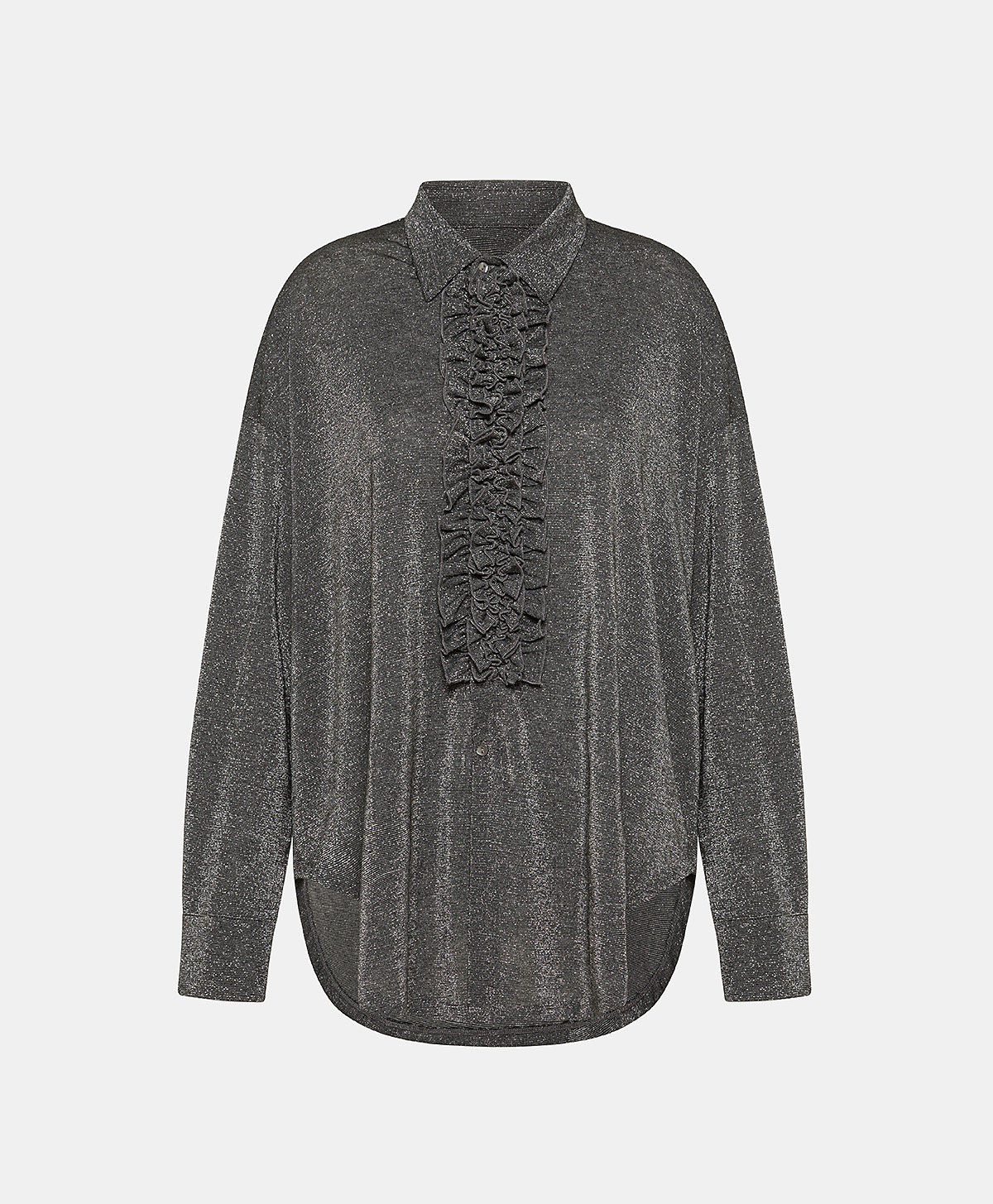 BILANCIA SHIRT IN JERSEY LUREX - DARK GREY - Momonì