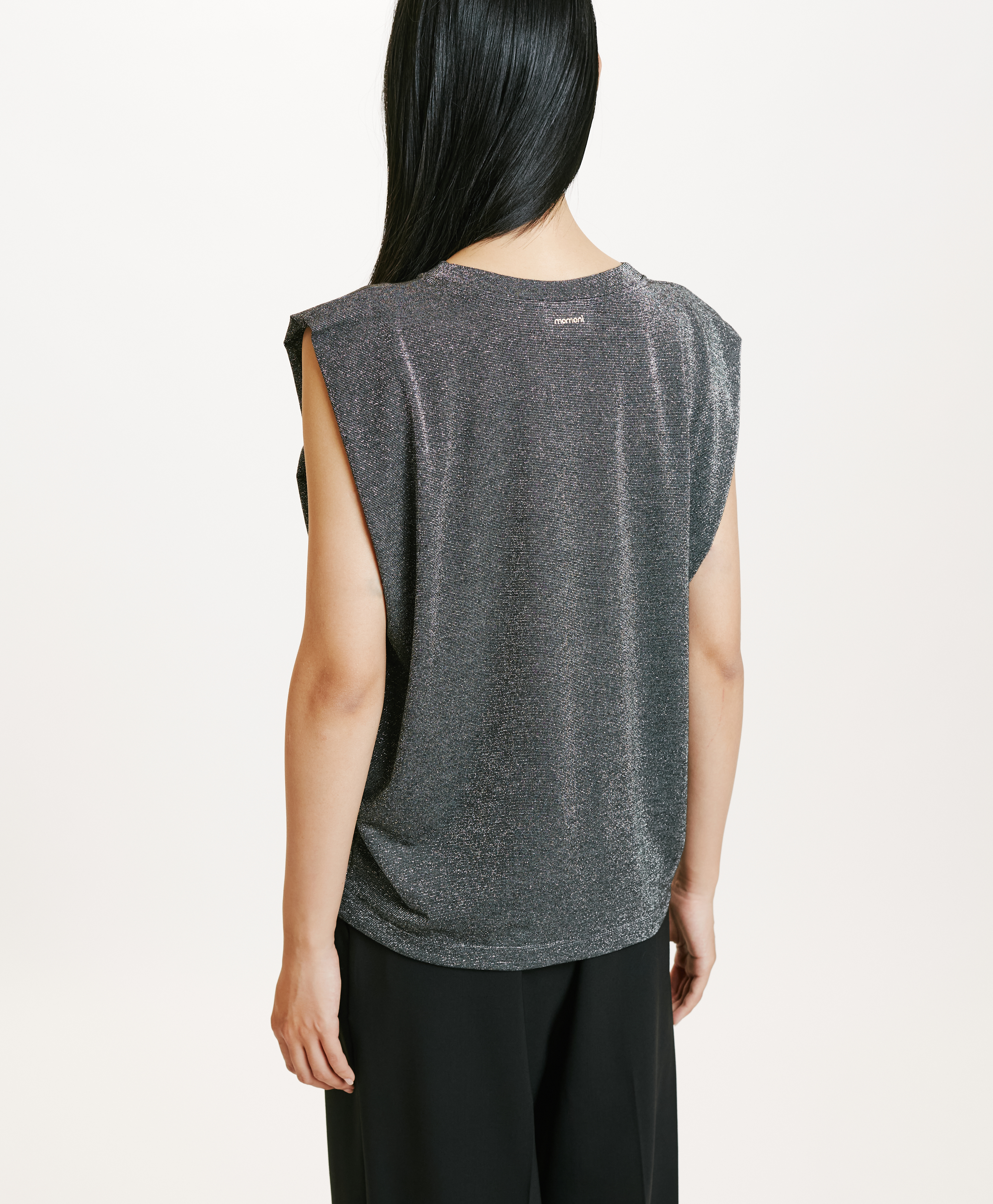 ENNA TSHIRT IN JERSEY LUREX - DARK GREY - Momonì