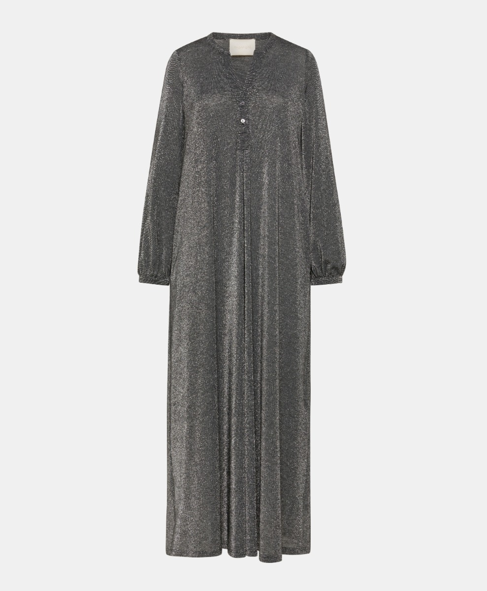 AMEDE DRESS IN JERSEY LUREX - DARK GREY - Momonì