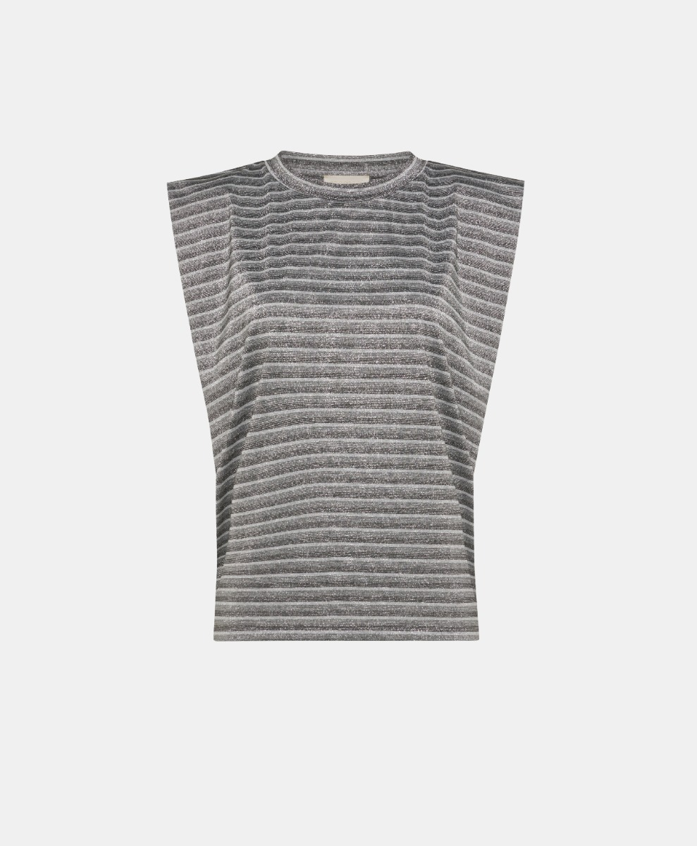 ENNA TSHIRT IN JERSEY LUREX - GREY MULTICOLOR - Momonì