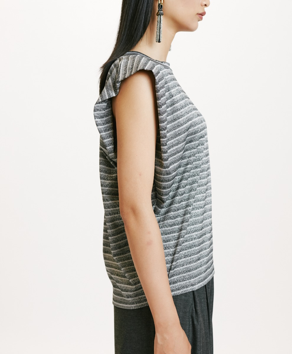 ENNA TSHIRT IN JERSEY LUREX - GREY MULTICOLOR - Momonì