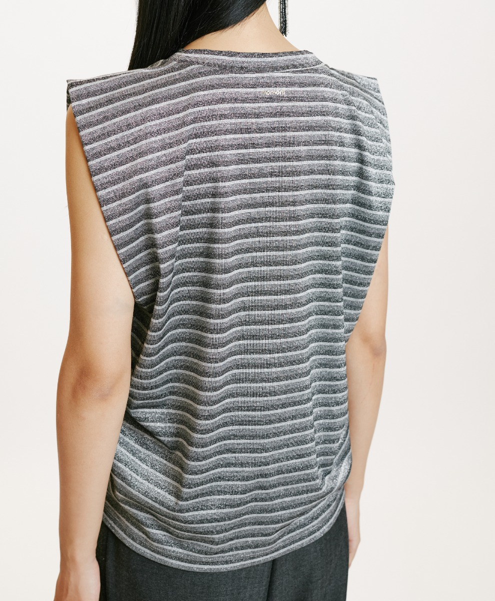 ENNA TSHIRT IN JERSEY LUREX - GREY MULTICOLOR - Momonì