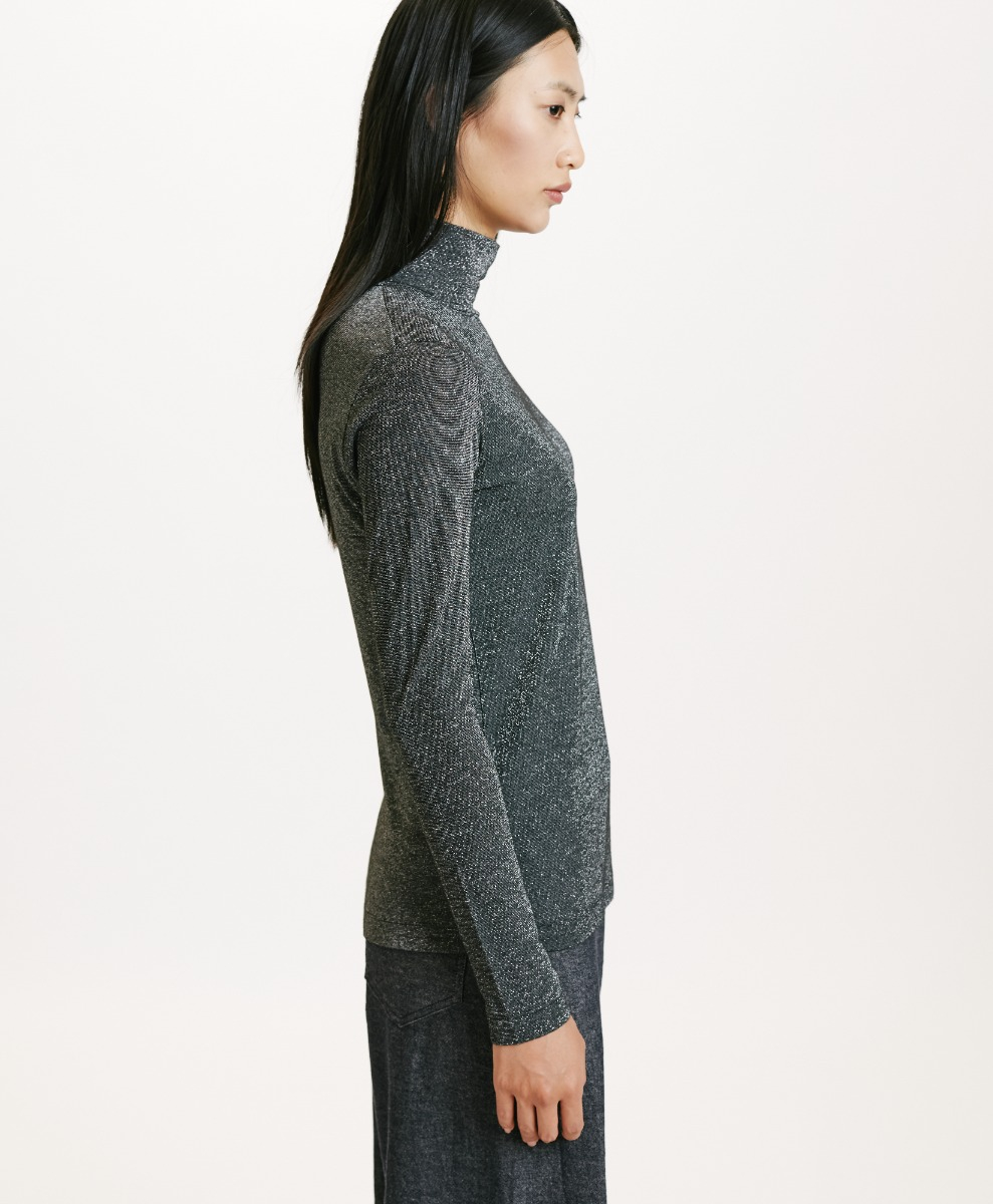 RODOLPHE TSHIRT IN LUREX JERSEY - DARK GREY - Momonì