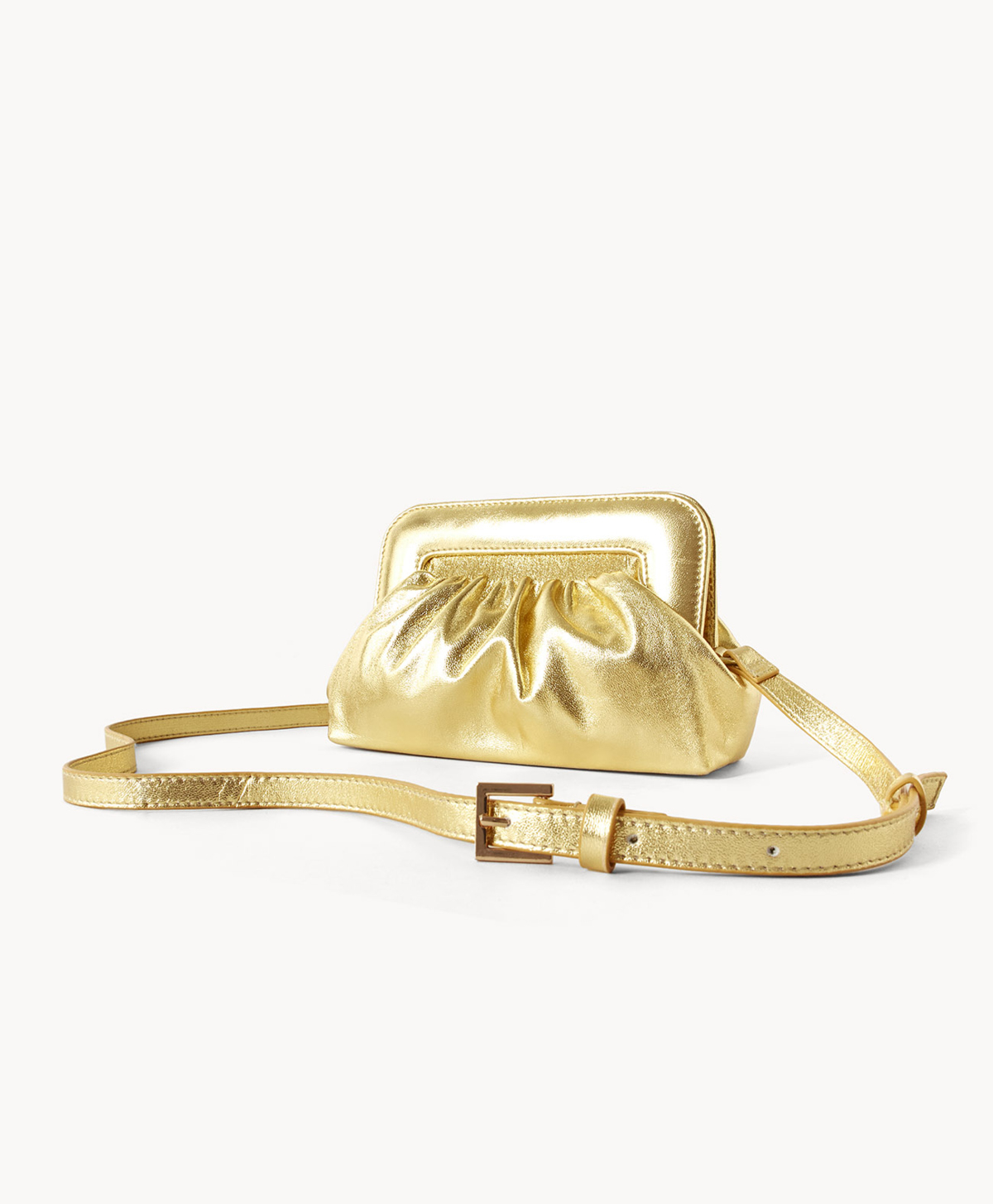 POCHETTE GREELEY IN PELLE - ORO - Momonì