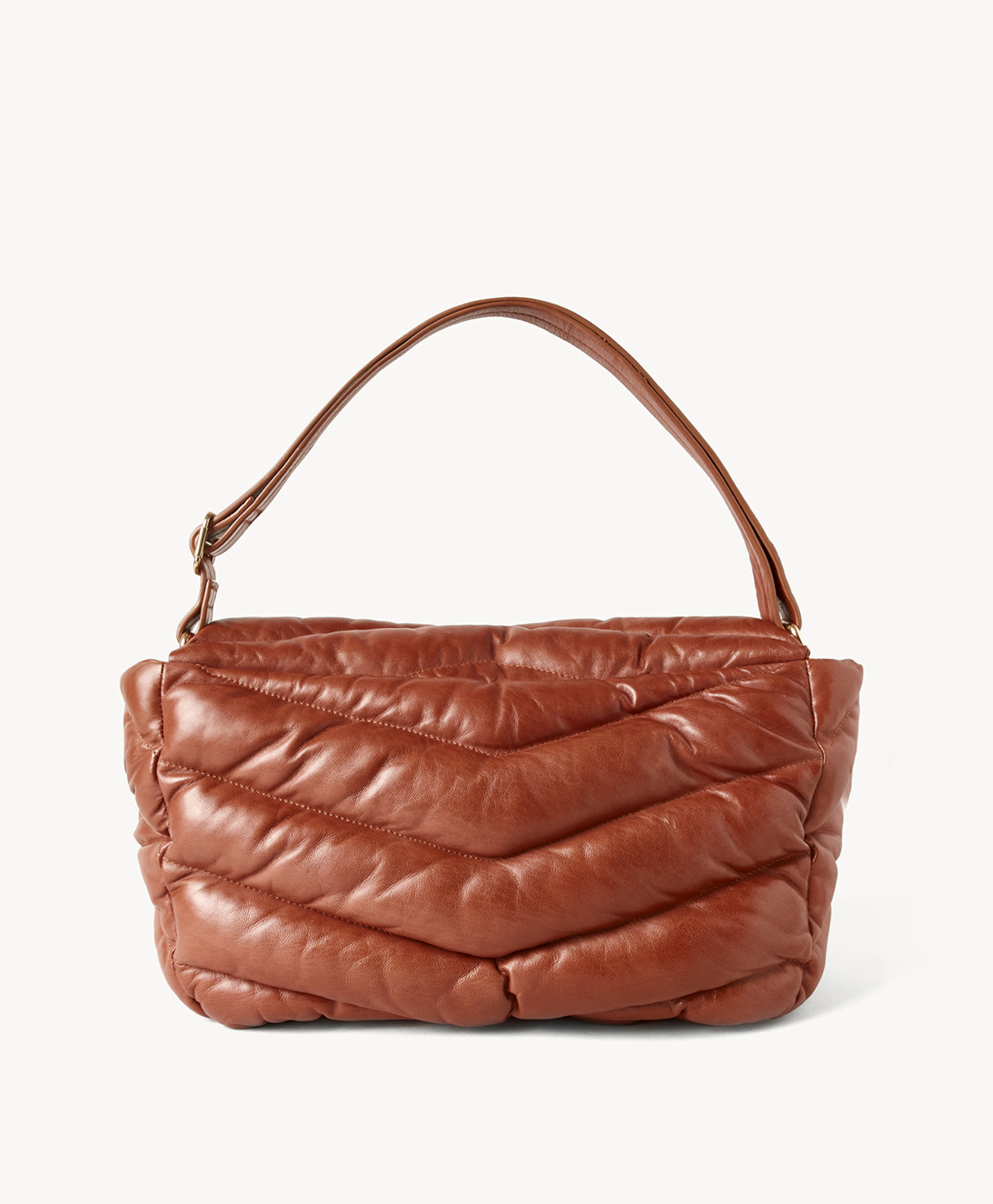 NEW CHRISTINE QUILTED LEATHER SHOULDER BAG - TOBACCO - Momonì