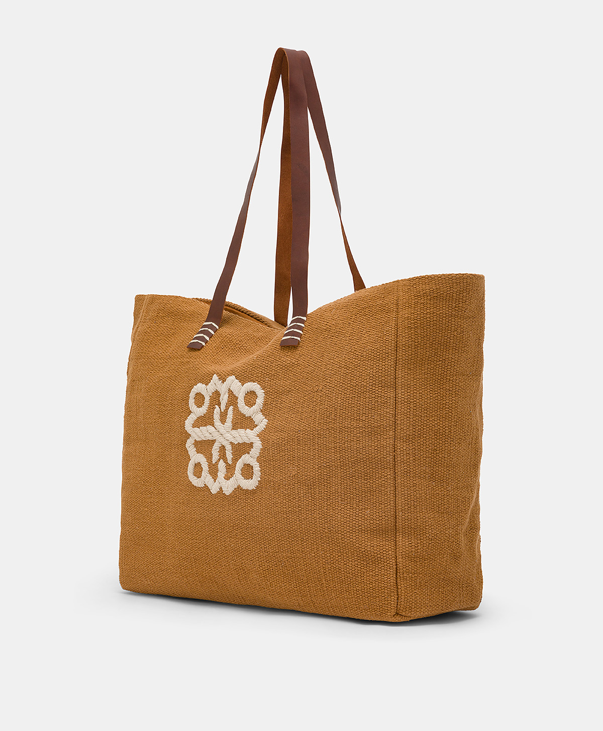 PARAGUAN BAG IN EMBROIDERED CANVAS - BRANDY - Momonì