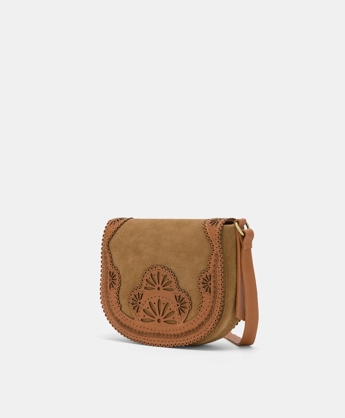 BAYON SUEDE BAG - BEIGE/TOBACCO - Momonì