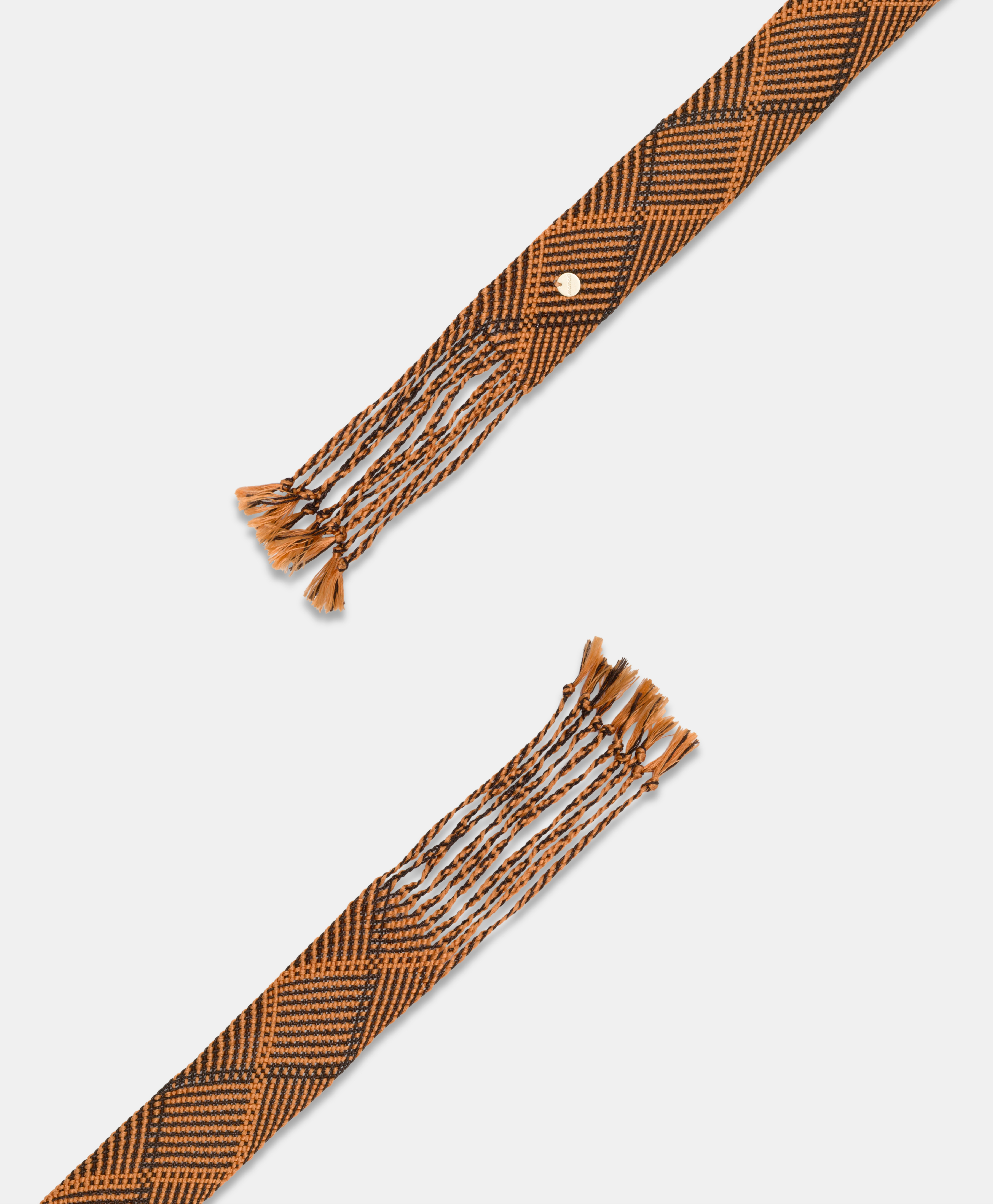 KUNIE BELT IN BRAIDED LUREX - ORANGE/BROWN - Momonì