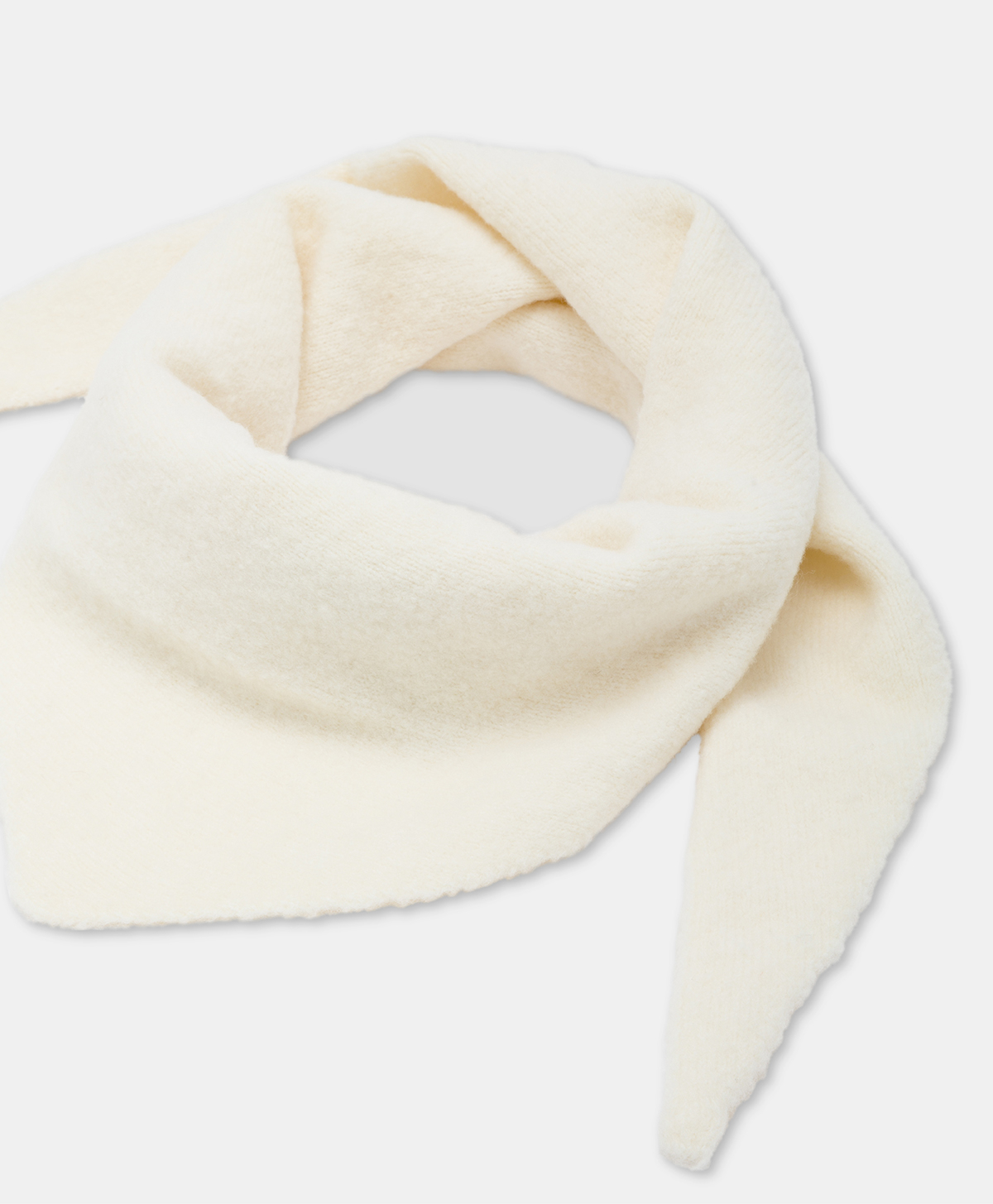 BALTICO BIS SCARF IN SOLID COLOUR FLEECE-EFFECT WOOL - CREAM - Momonì