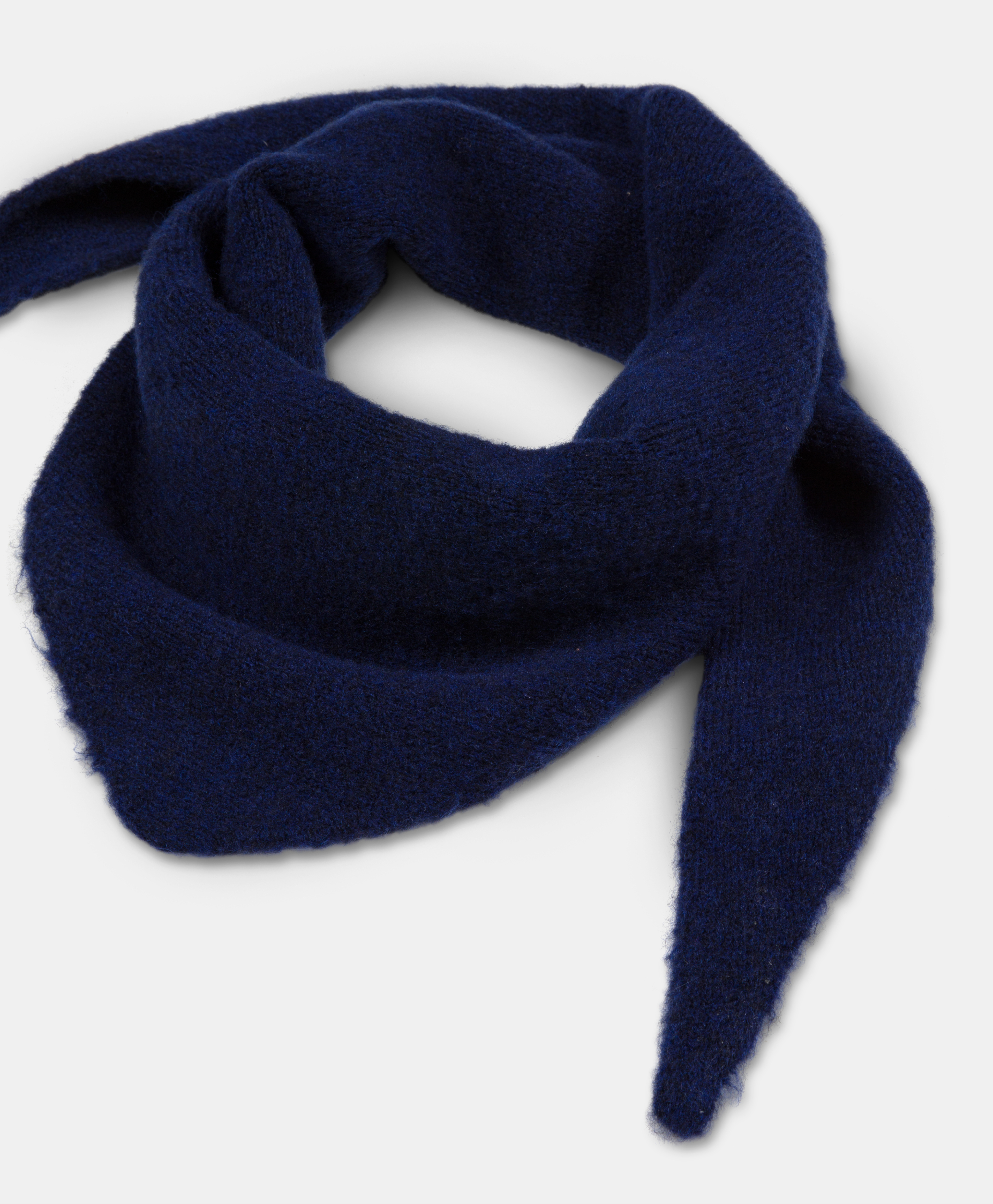 BALTICO BIS SCARF IN SOLID COLOUR FLEECE-EFFECT WOOL - INK - Momonì