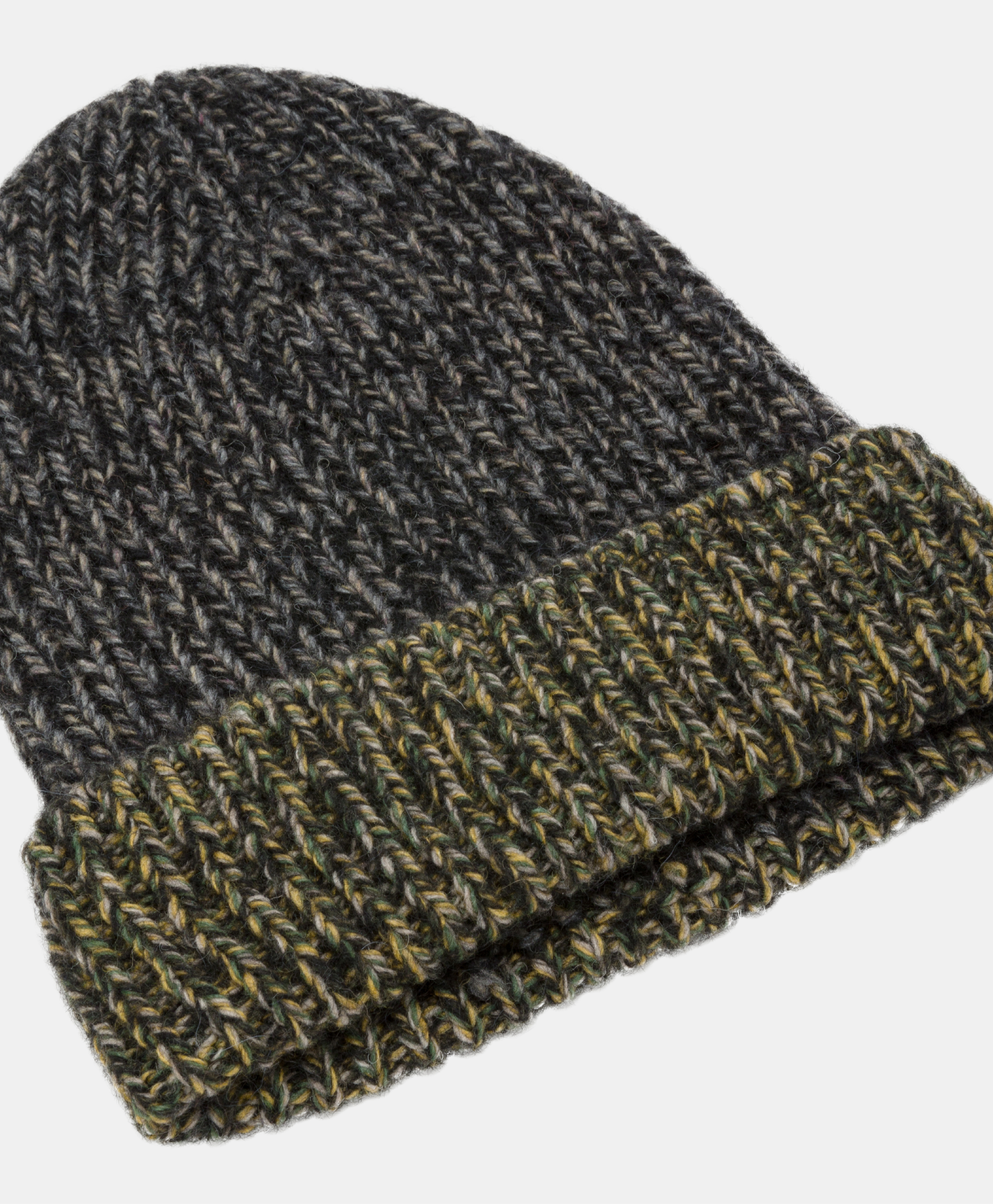 ZIGOLO COLOUR BLOCK MOULINÈ BEANIE - MULTICOLOR GREEN - Momonì