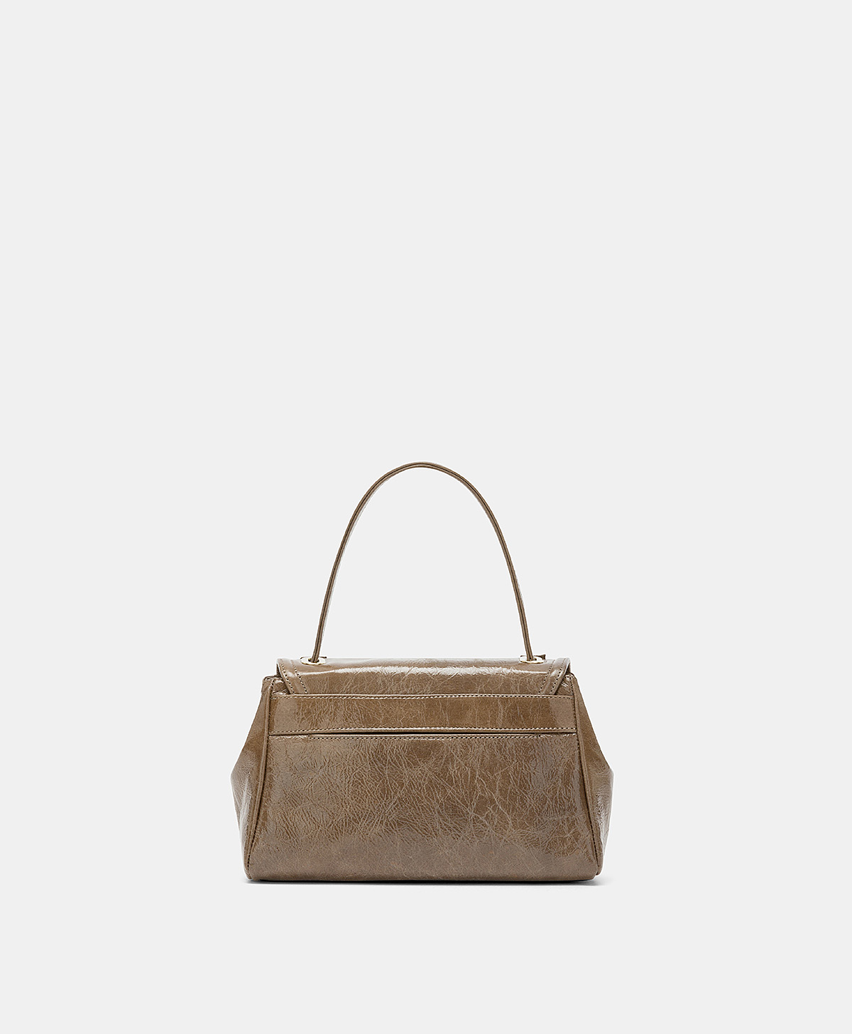 MOMONI PETIT FLORE BAG IN NAPLAK LEATHER - TAUPE - Momonì