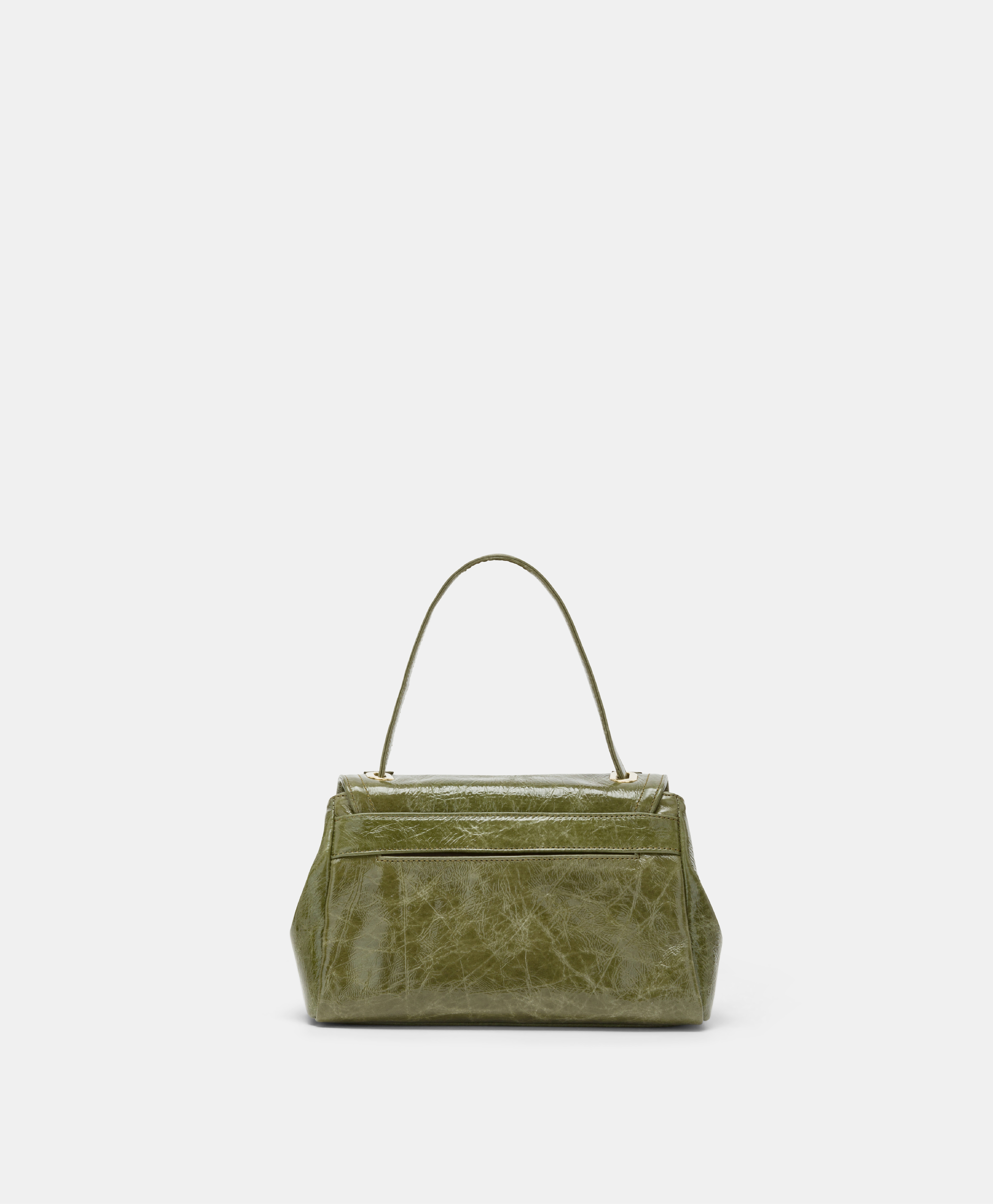 BORSA MOMONI PETIT FLORE IN PELLE NAPLAK-VERDE OLIVA - Momonì