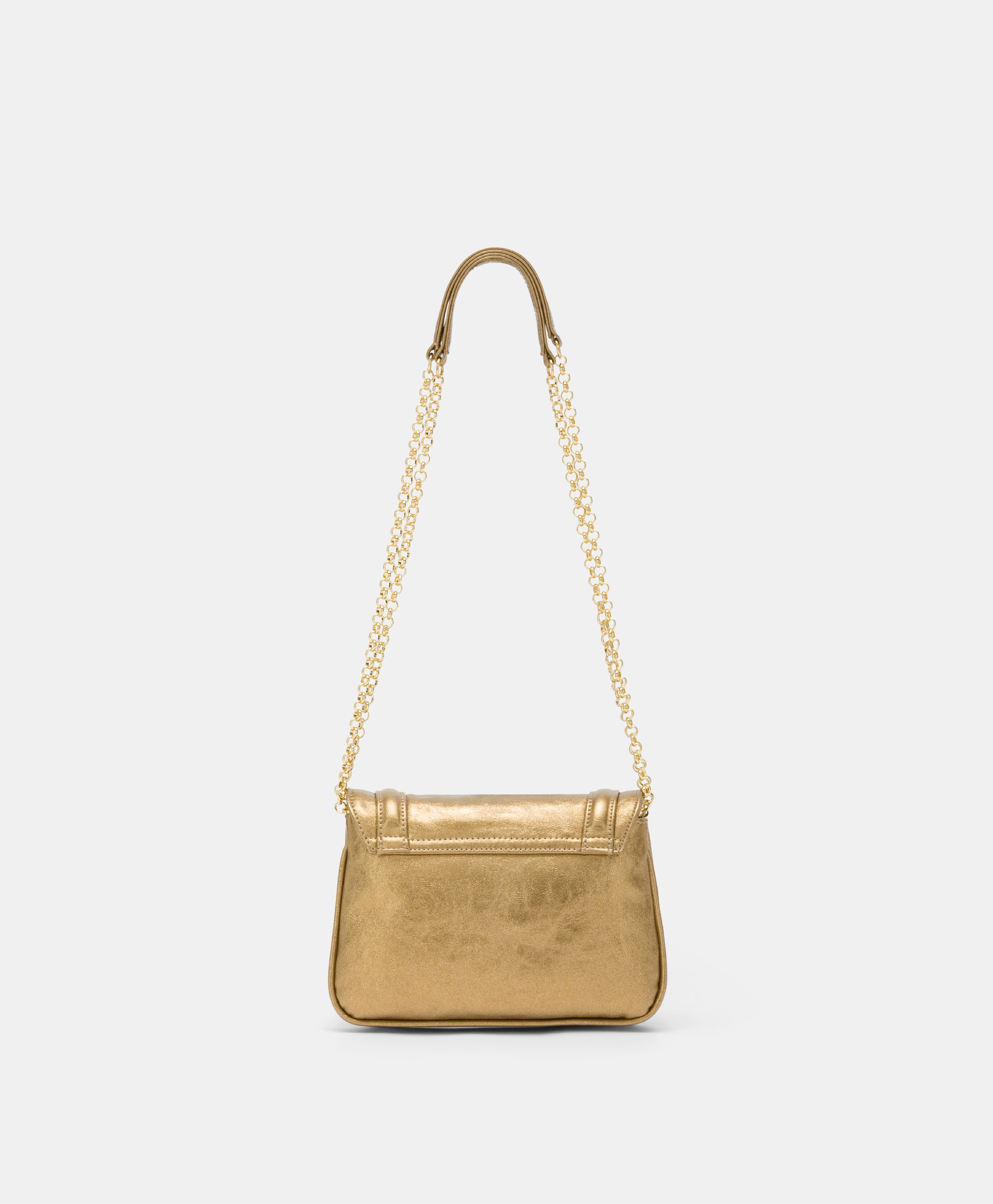 MOMONI MIMI' FLORE BAG IN LAMINATED ECO-LEATHER - GOLD - Momonì