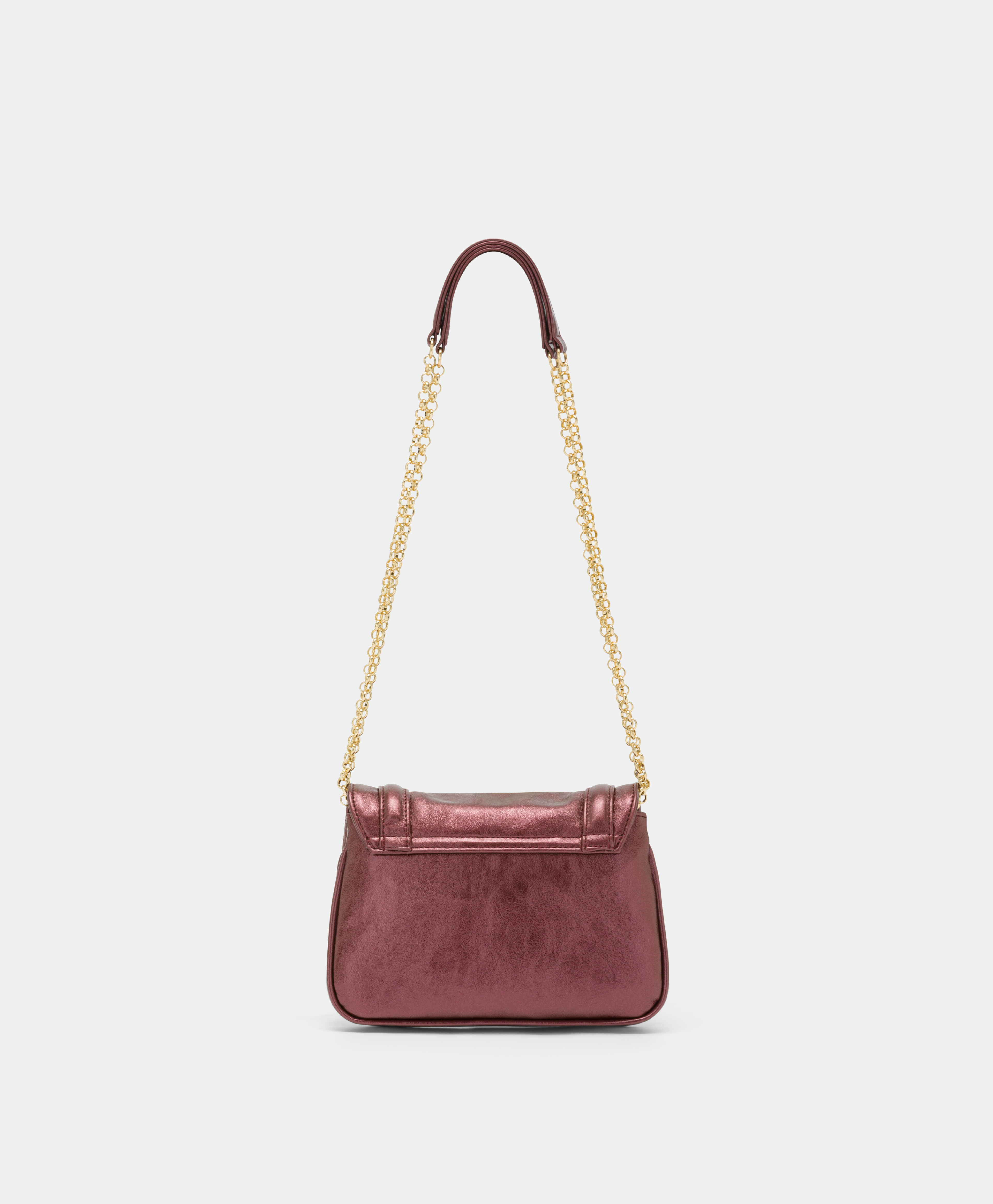 MOMONI MIMI' FLORE BAG IN LAMINATED ECO-LEATHER - GRAPE MUST - Momonì