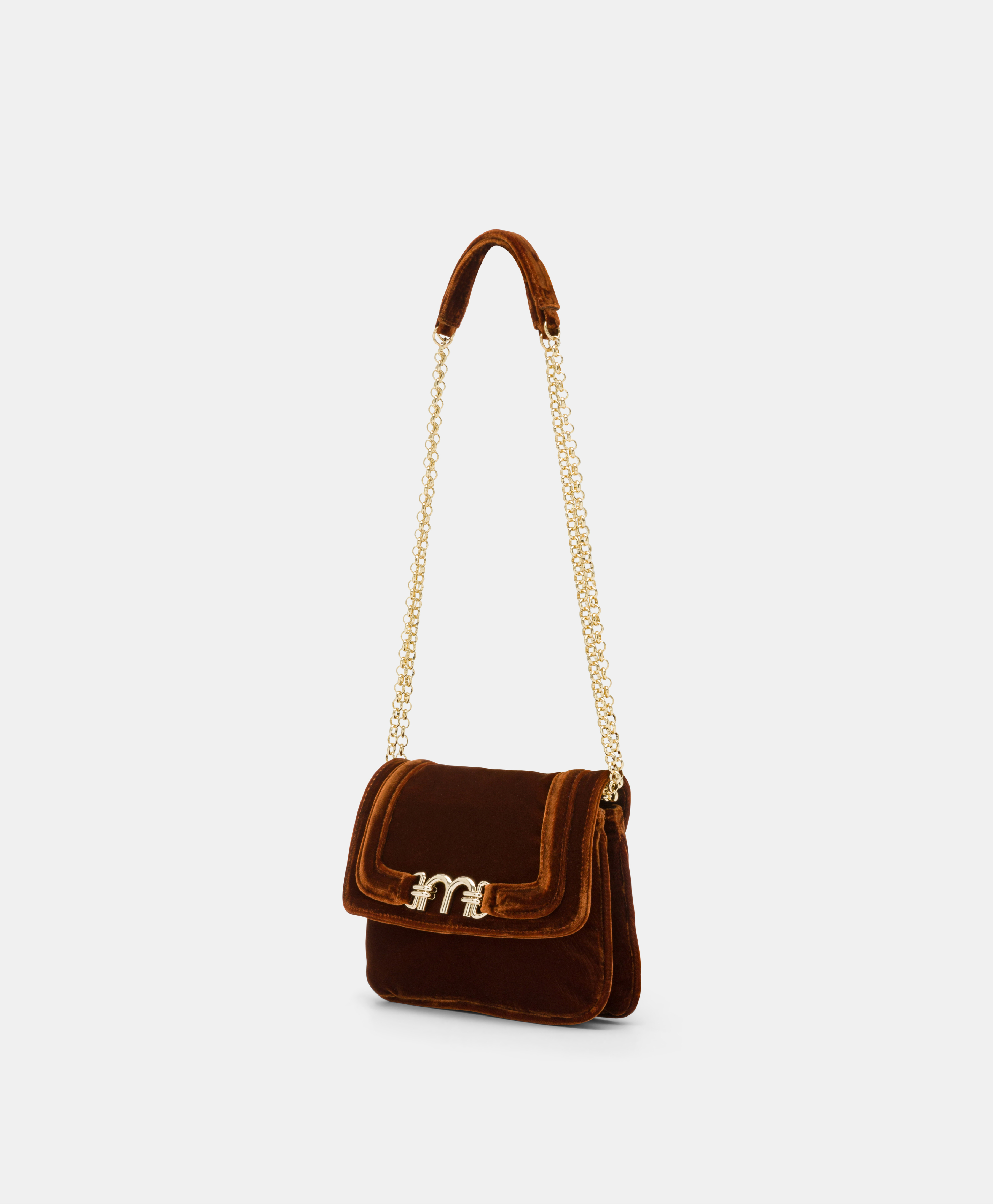 MOMONI MIMI' FLORE BAG IN SMOOTH VELVET - LEATHER - Momonì