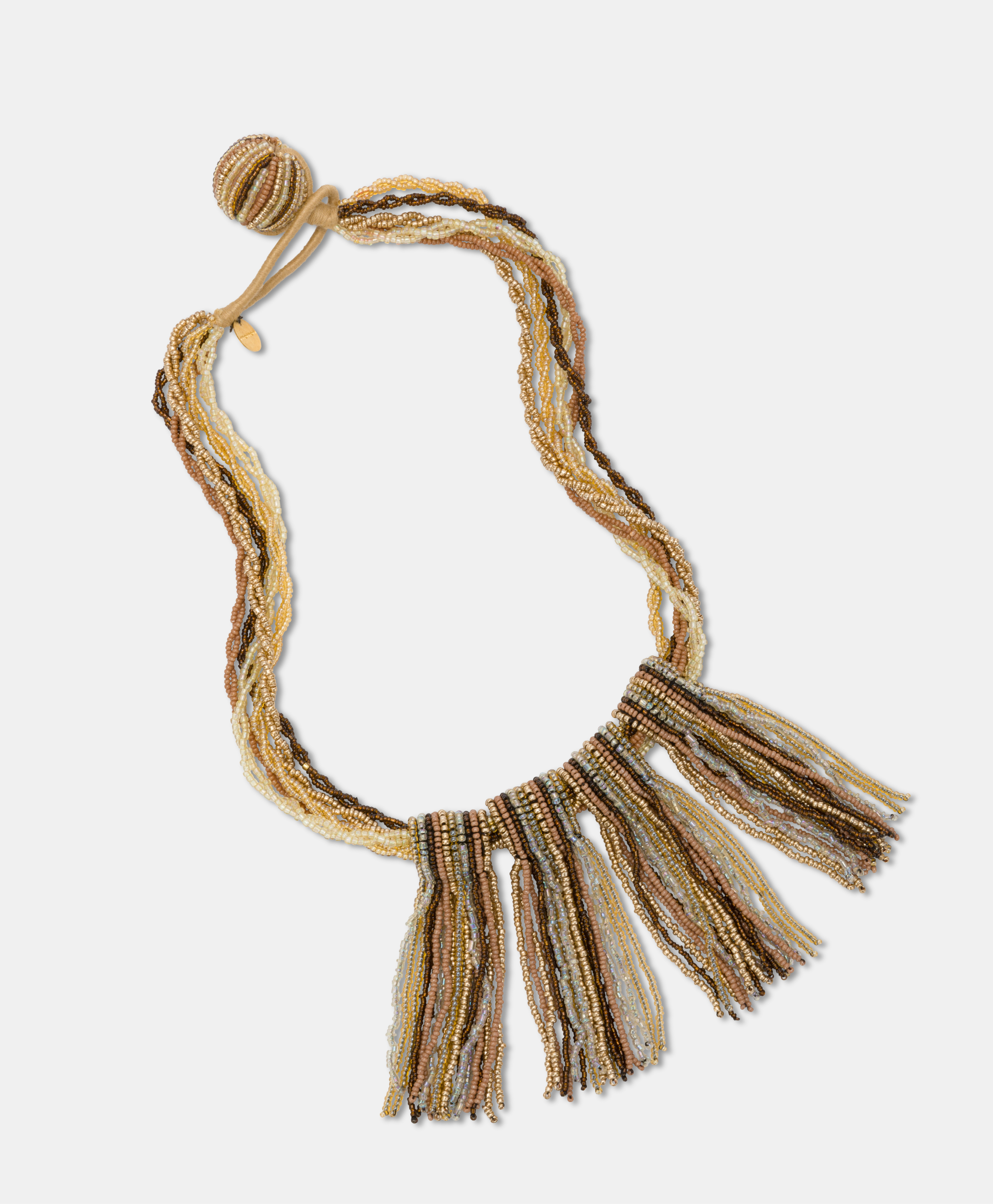 TAKUYA NECKLACE WITH BEADS - GOLD MULTICOLOR - Momonì