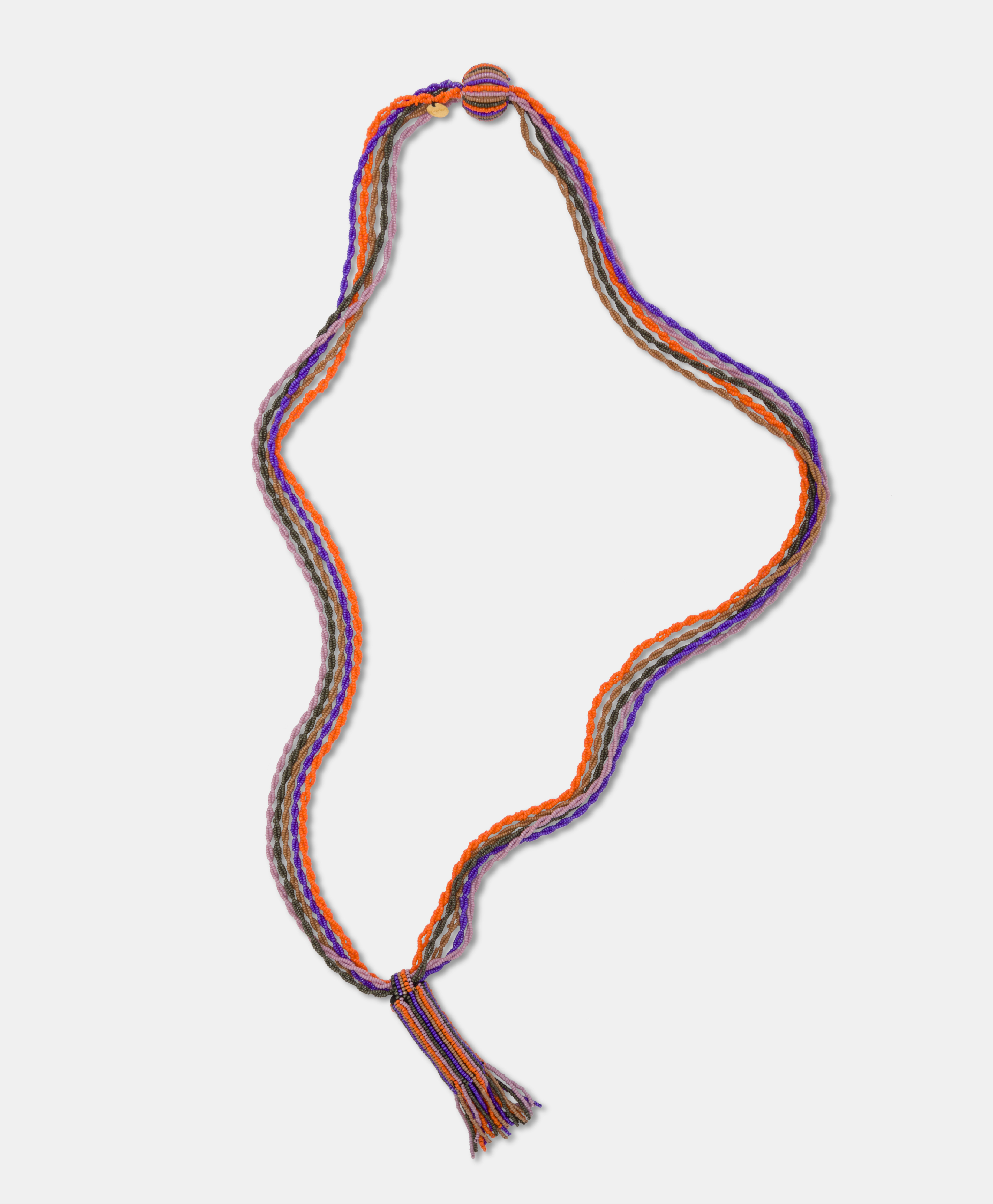 HIMONO NECKLACE WITH BEADS - MULTICOLOR VIOLET - Momonì
