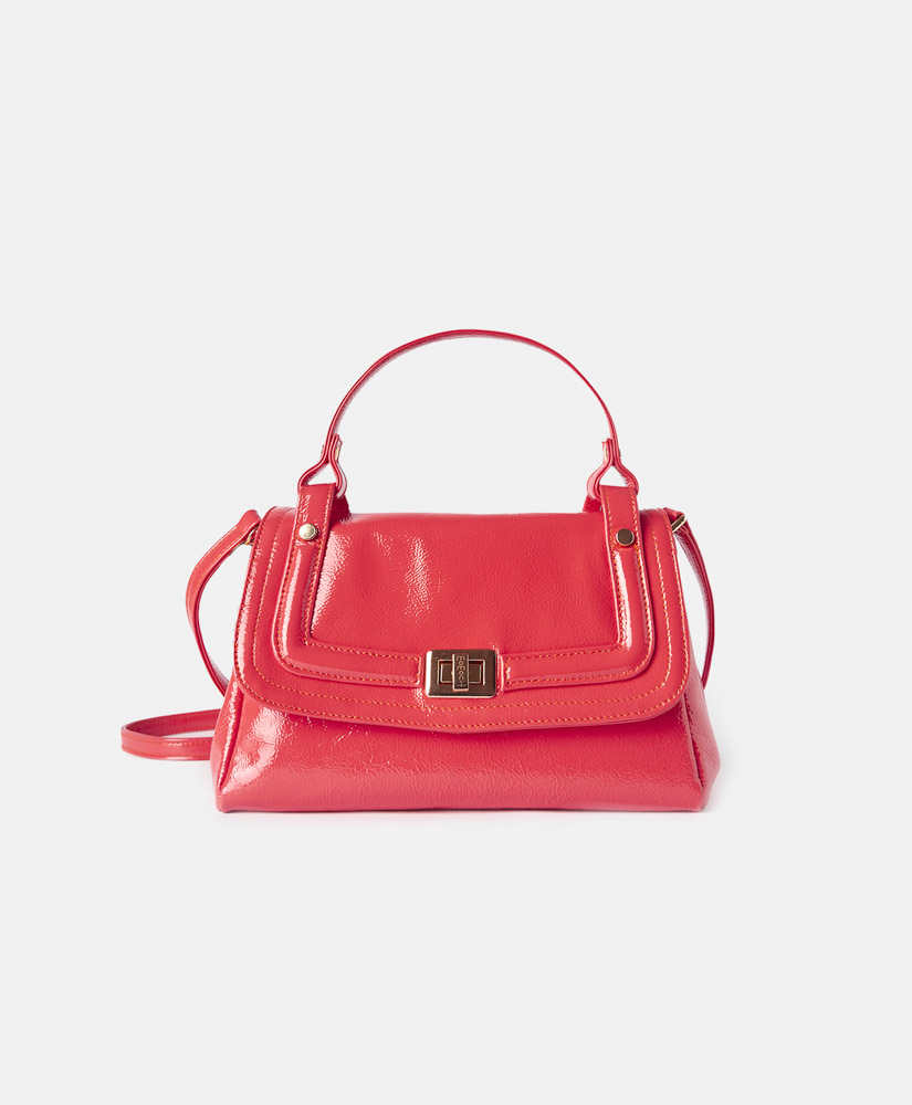 BORSA MOMONÌ PETIT FLORE IN PELLE LACCATA - ROSATO - Momonì