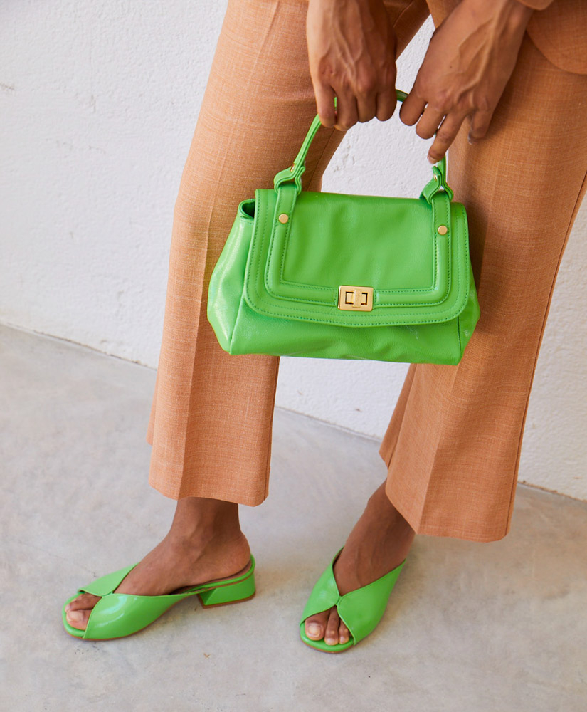 MOMONÌ PETIT FLORE BAG IN PATENT LEATHER - FLUORESCENT - Momonì