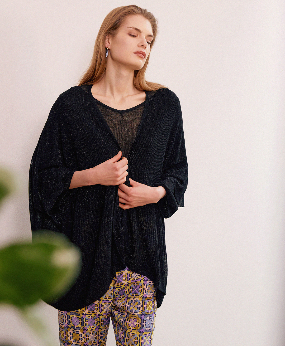 CARDIGAN CARINA EN VISCOSE ET LUREX -  TERRE CUITE - Momonì